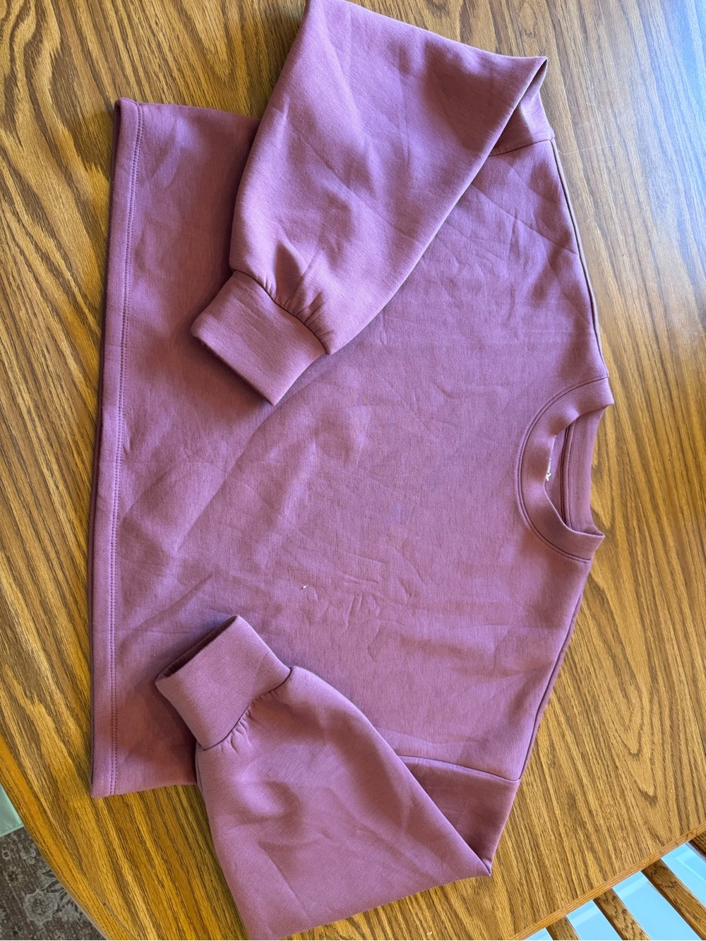 Old Navy Bounce Fleece Cropped Crewneck in Dusty Mauve